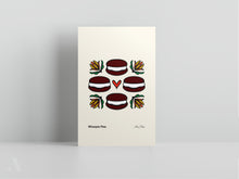 Load image into Gallery viewer, A small art print from the Pennsylvania dutch delicacies food collection featuring an illustration of Whoopie Pies

